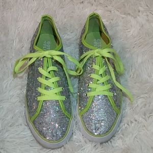 Sparkle Shoes with Neon Green Laces